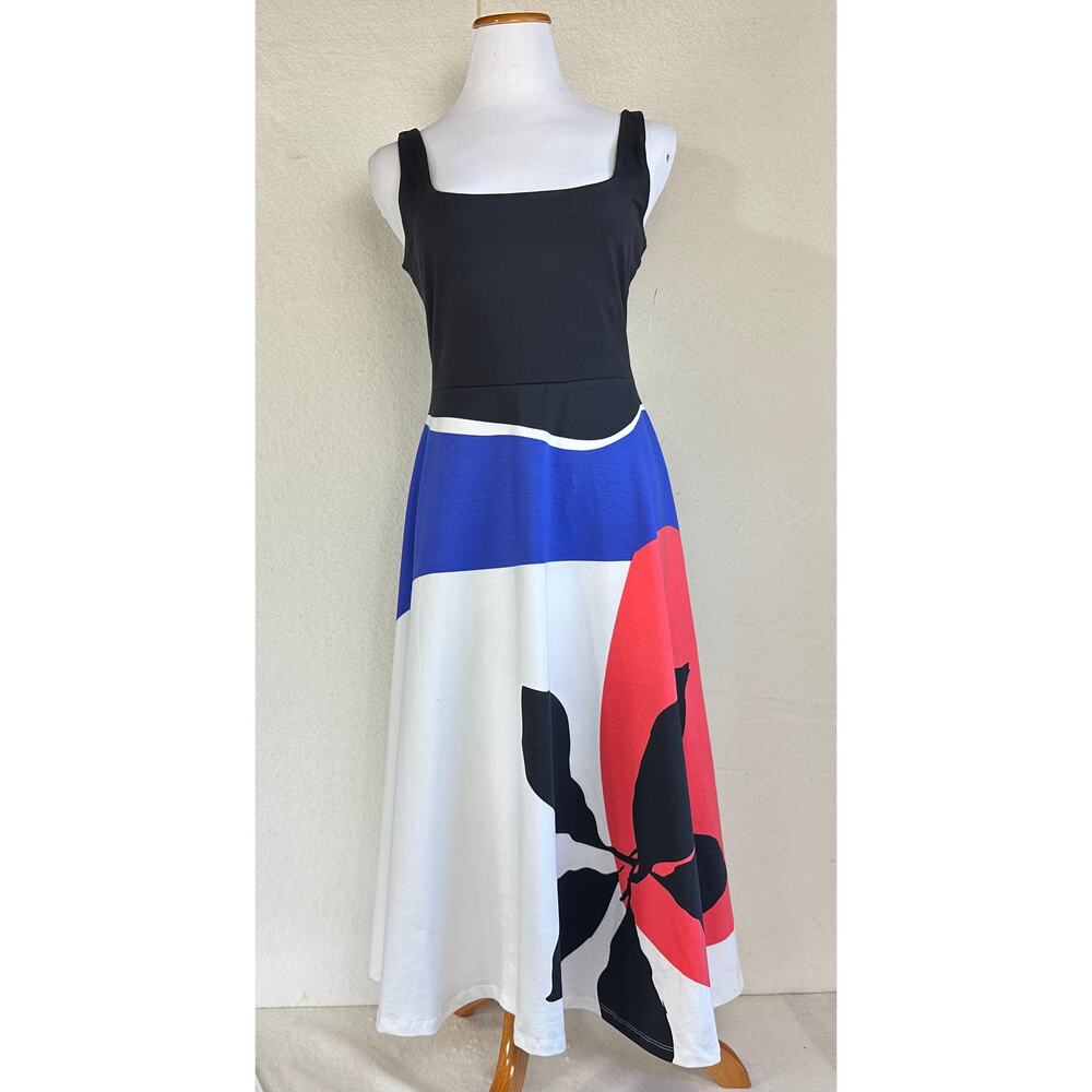 Desigual Graphic-Print Midi Dress Colorblock Size XL NWT